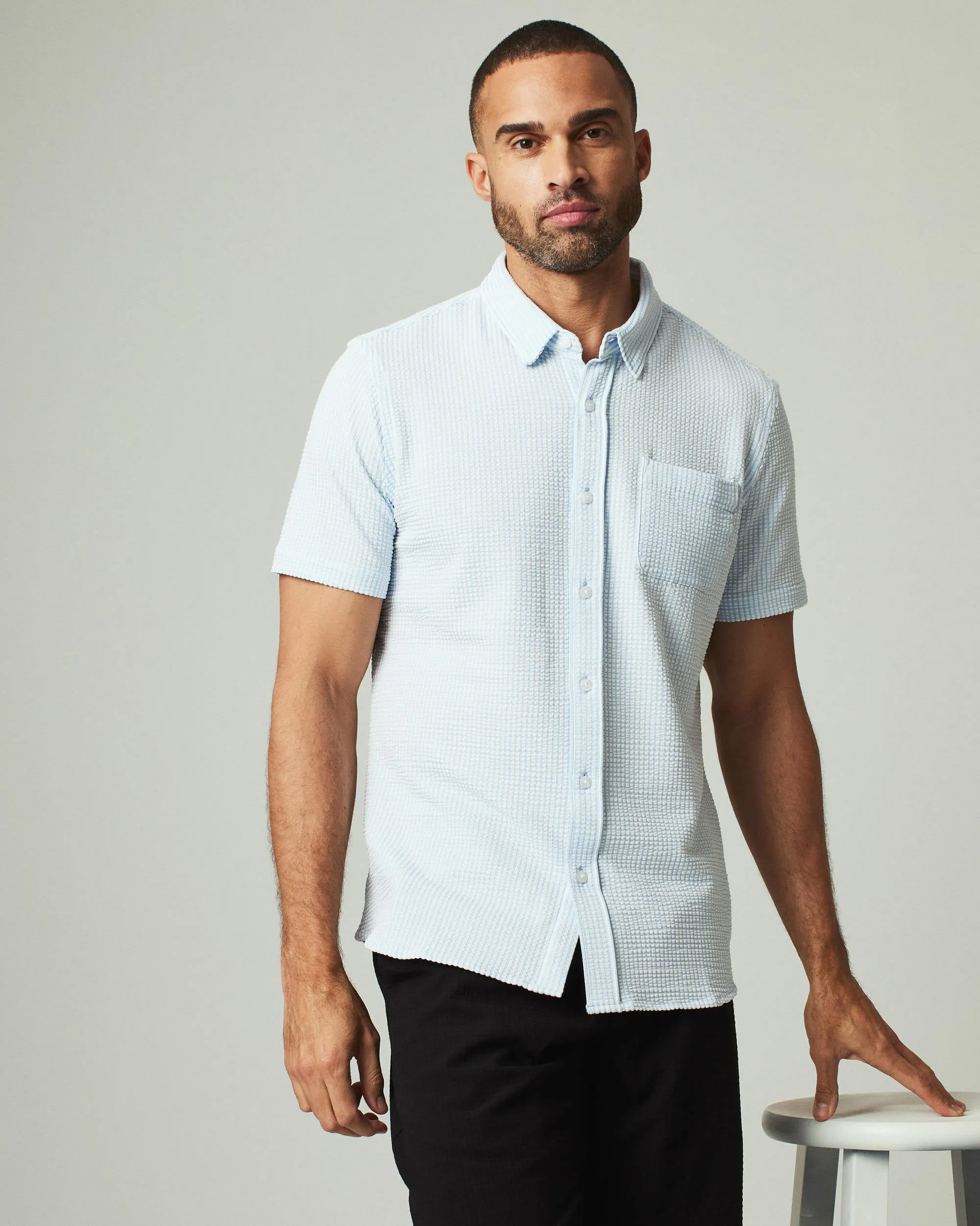 7 Diamonds Keaton Short Sleeve Shirt in Blue