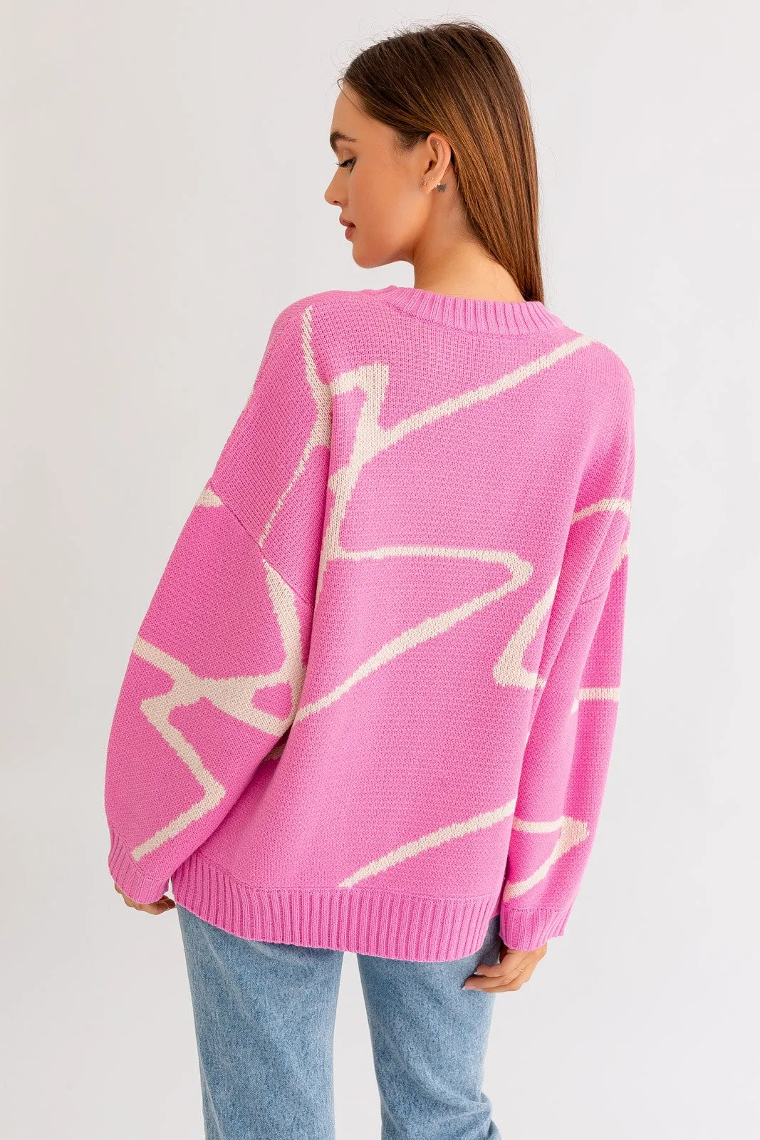 Abstract Oversized Sweater