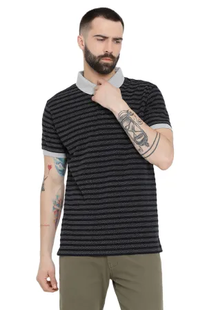 Axmann Self Striped Polo T-Shirt