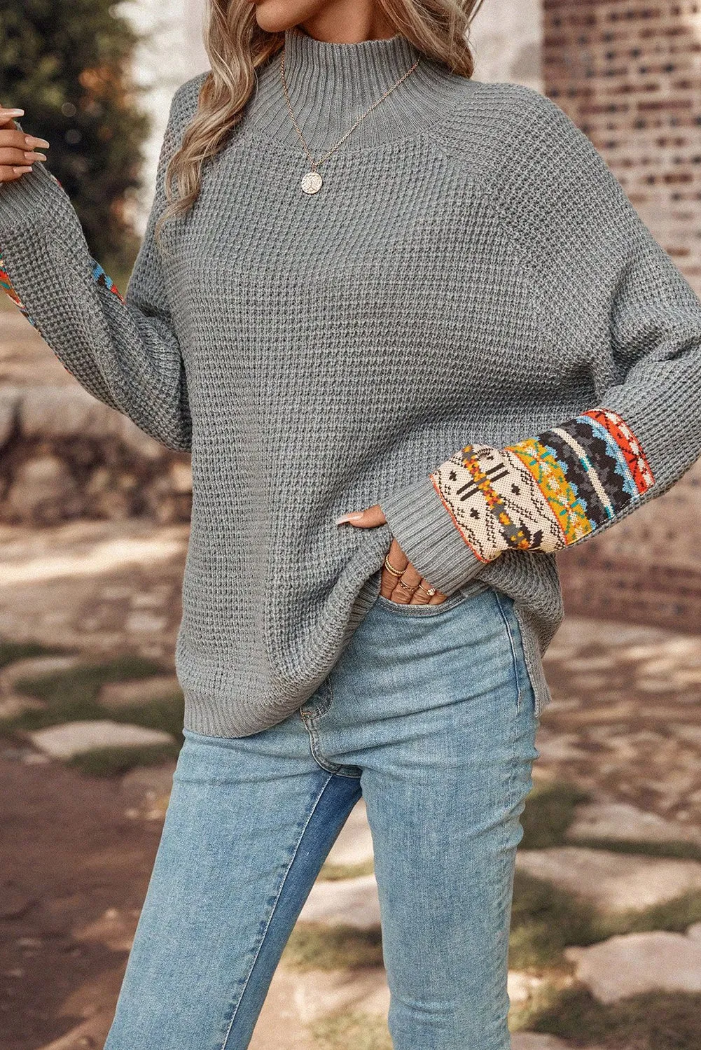 Aztec Raglan Sleeve Sweater