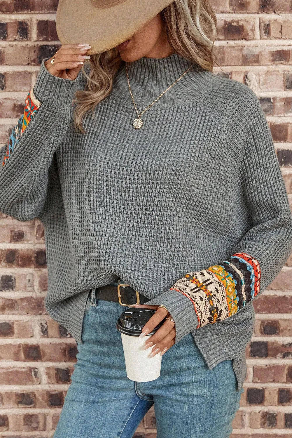 Aztec Raglan Sleeve Sweater