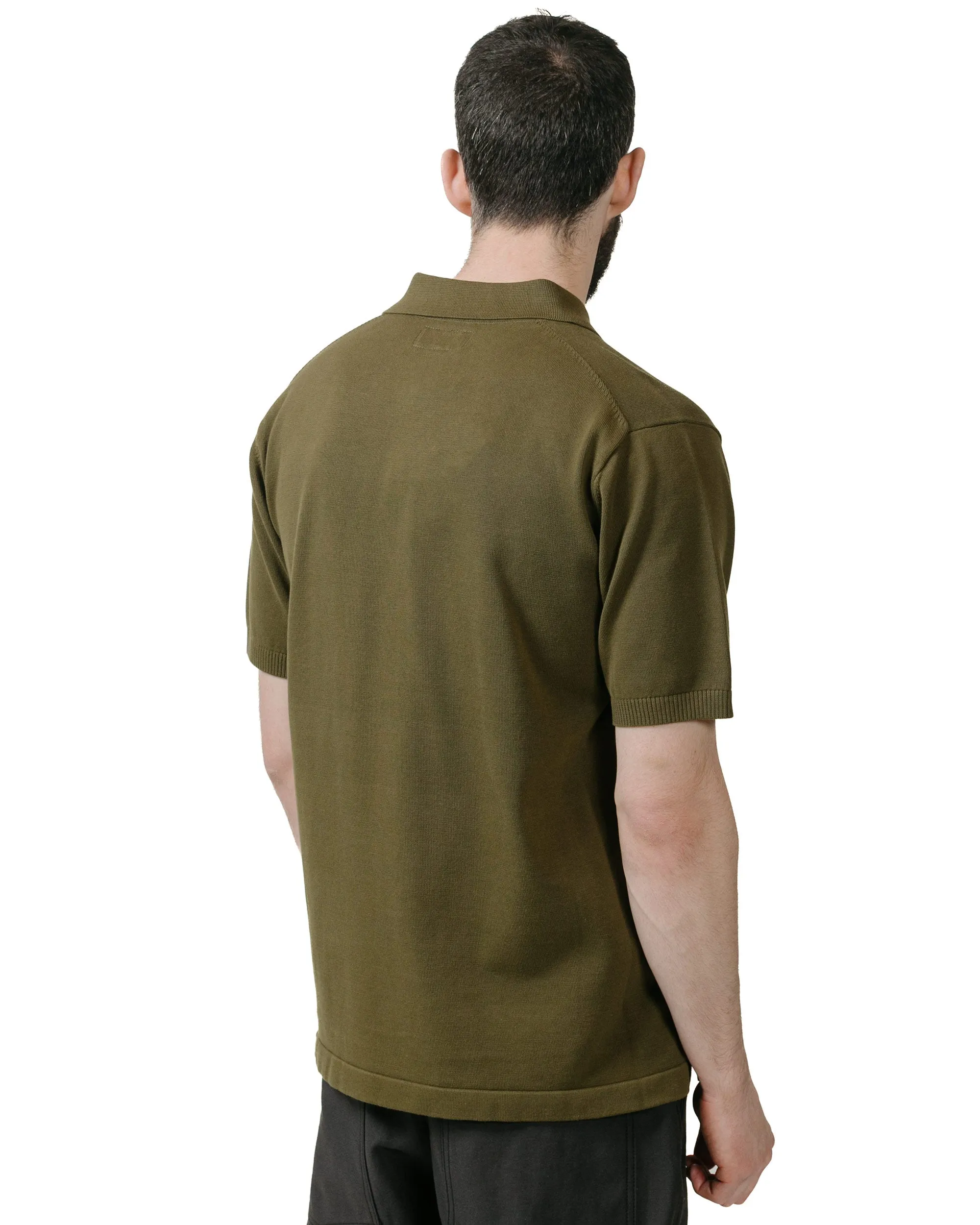 Beams Plus Knit Polo Solid 12G Green