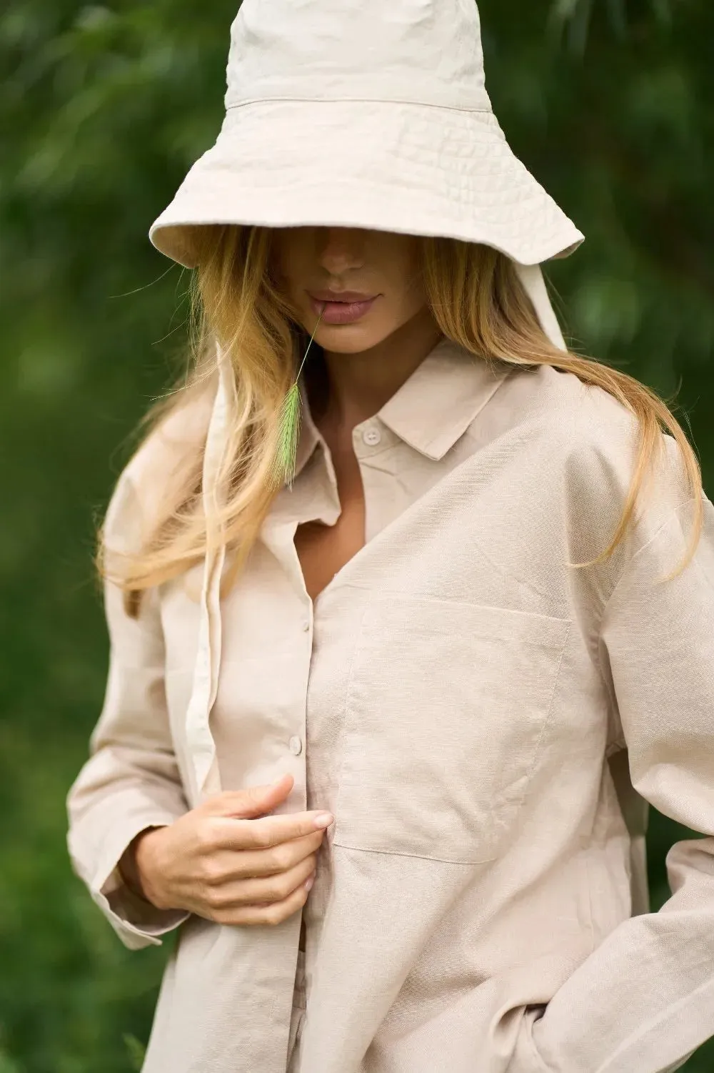 Beige Linen Blend Shirt