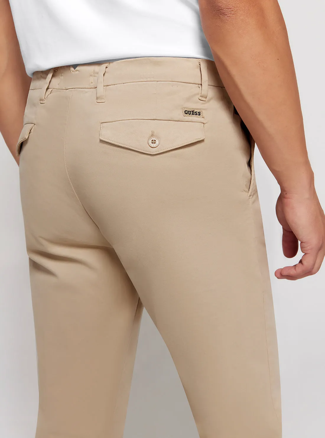 Beige Noah Mid Rise Slim Pants