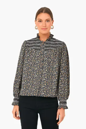 Black Floral Long Sleeve Nicole Shirt