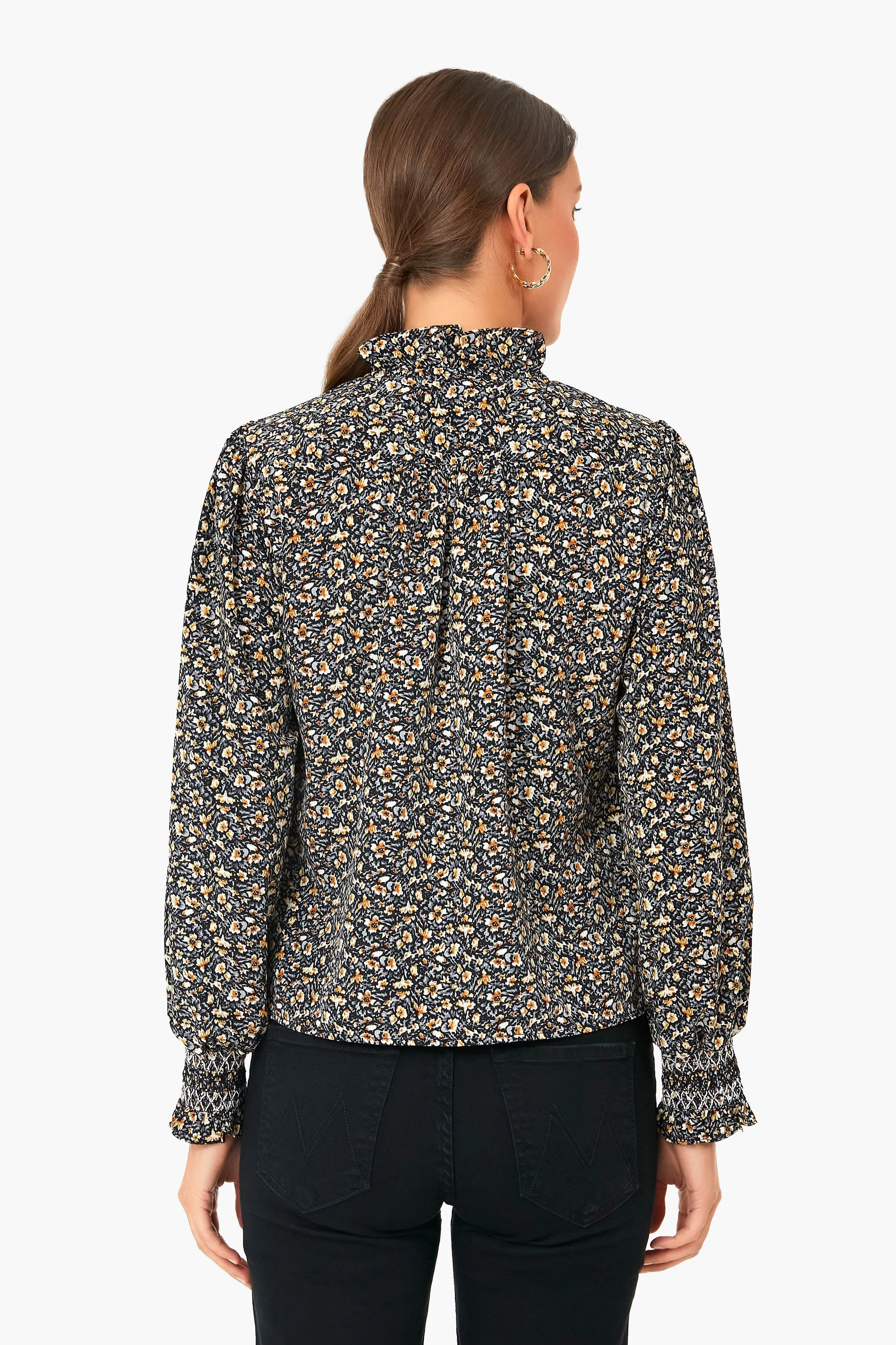 Black Floral Long Sleeve Nicole Shirt