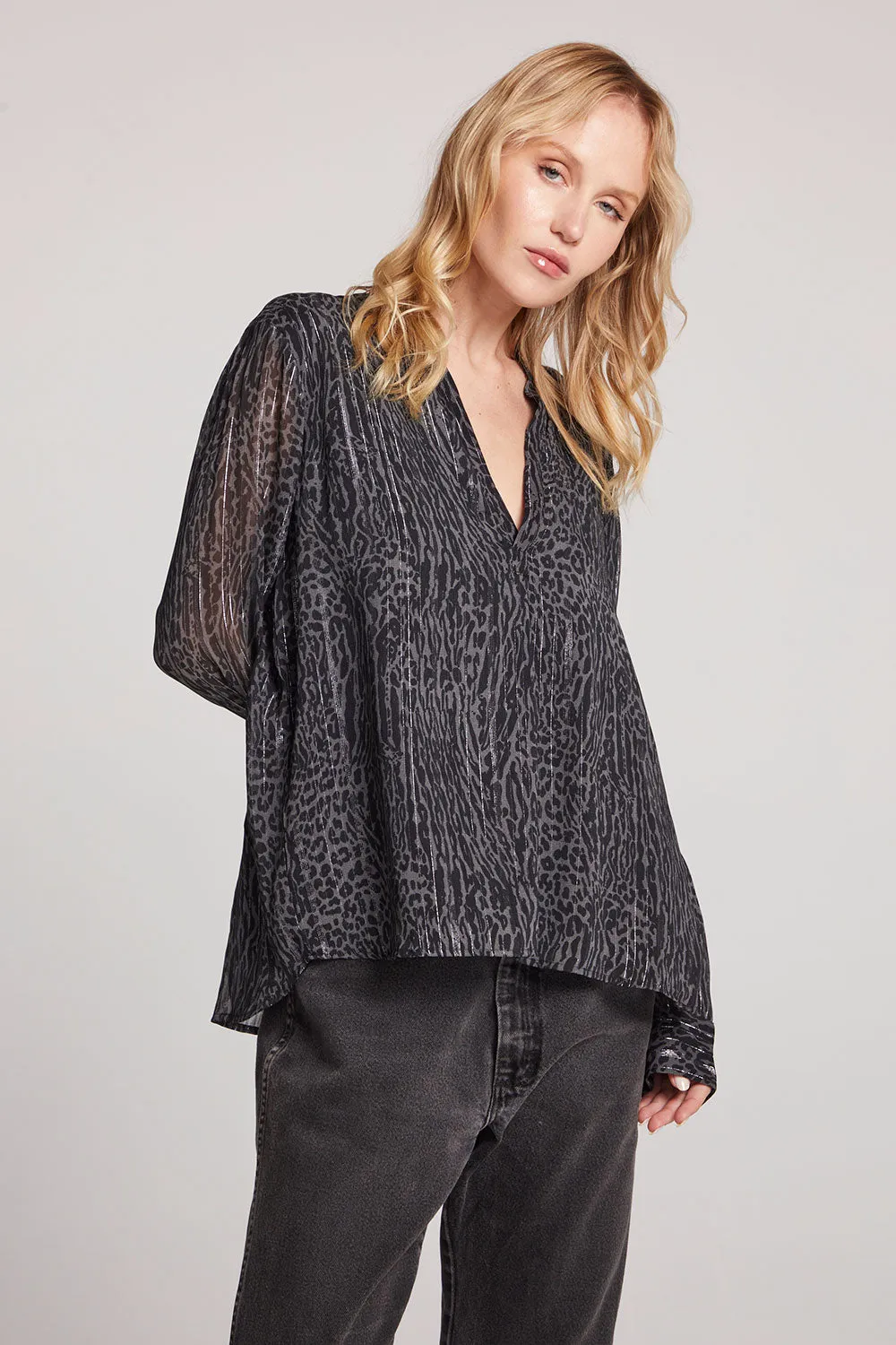 Denver Licorice Leopard Blouse