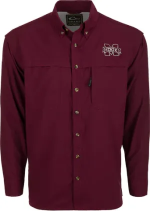 Drake Miss State Mesh Back Flyweight Long Sleeve Shirt