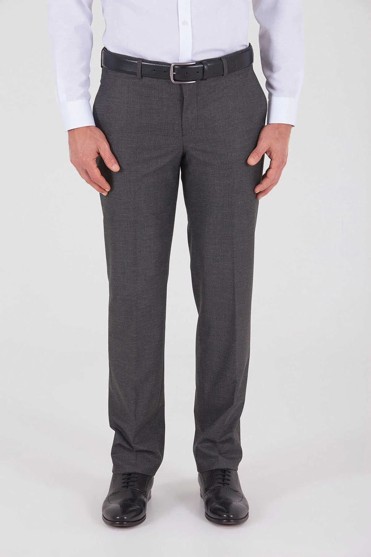 Dynamic Fit Side Pocket Low Waist Gray Dress Pants