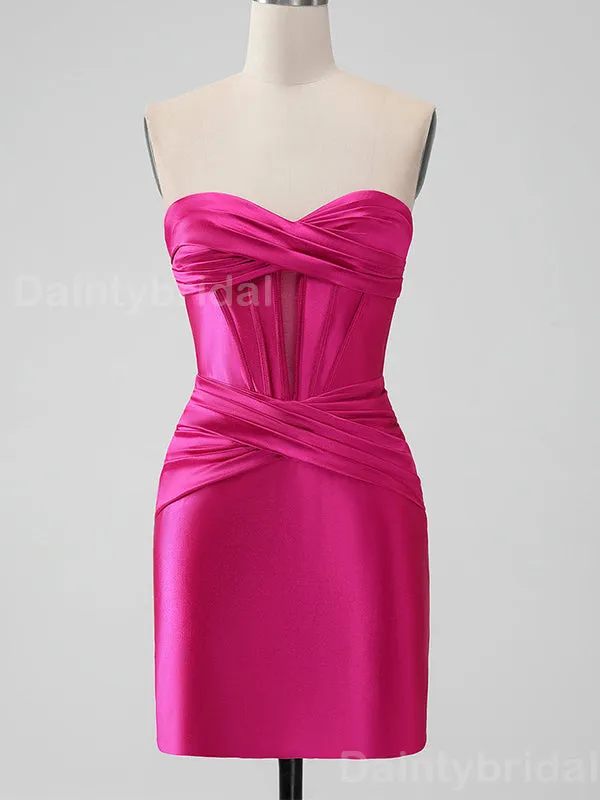 Elegant Sweetheart Mermaid Azalea Satin Short Homecoming Dresses Online, HD0694