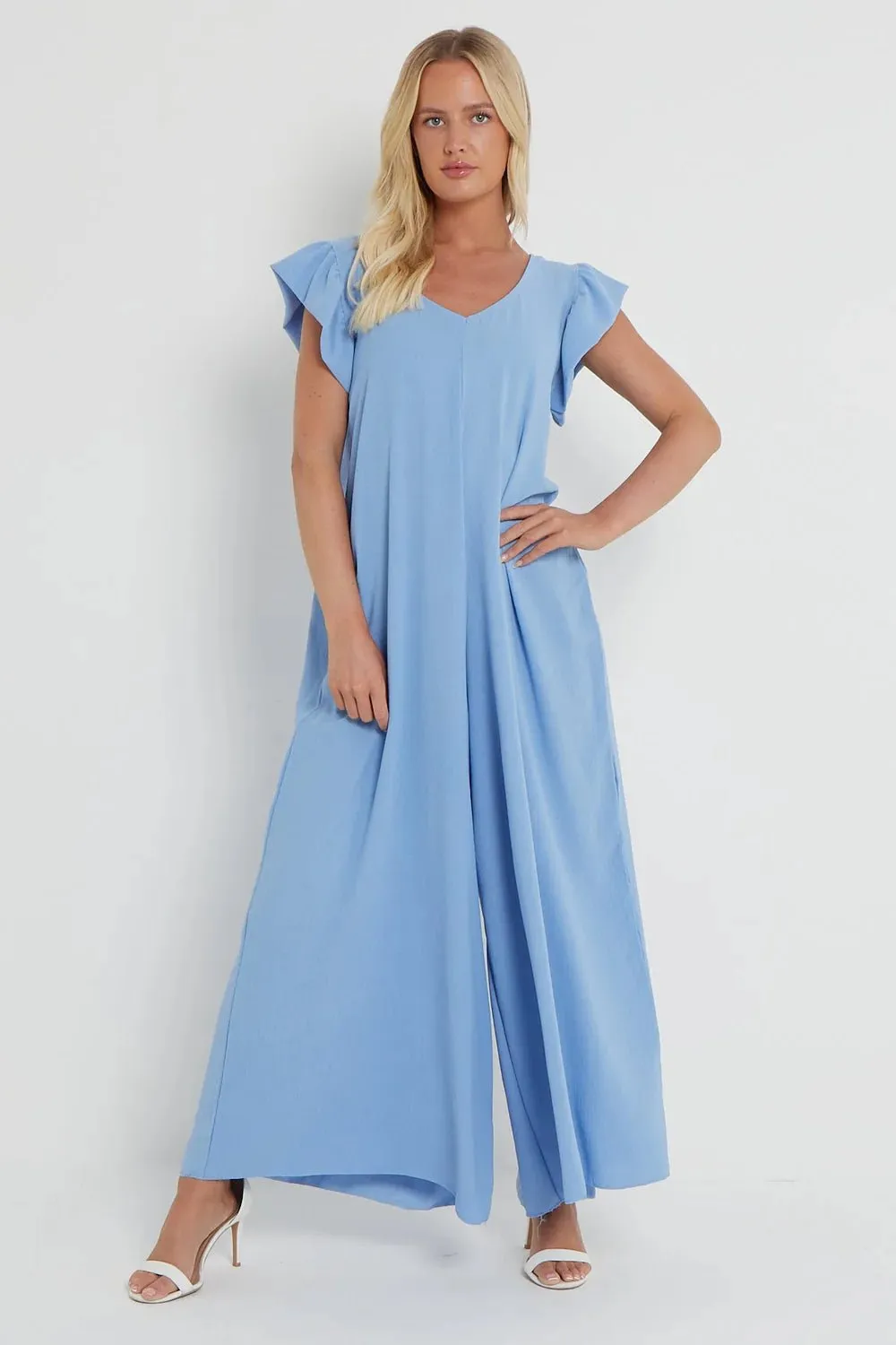 Evita Frill Sleeve Jumpsuit