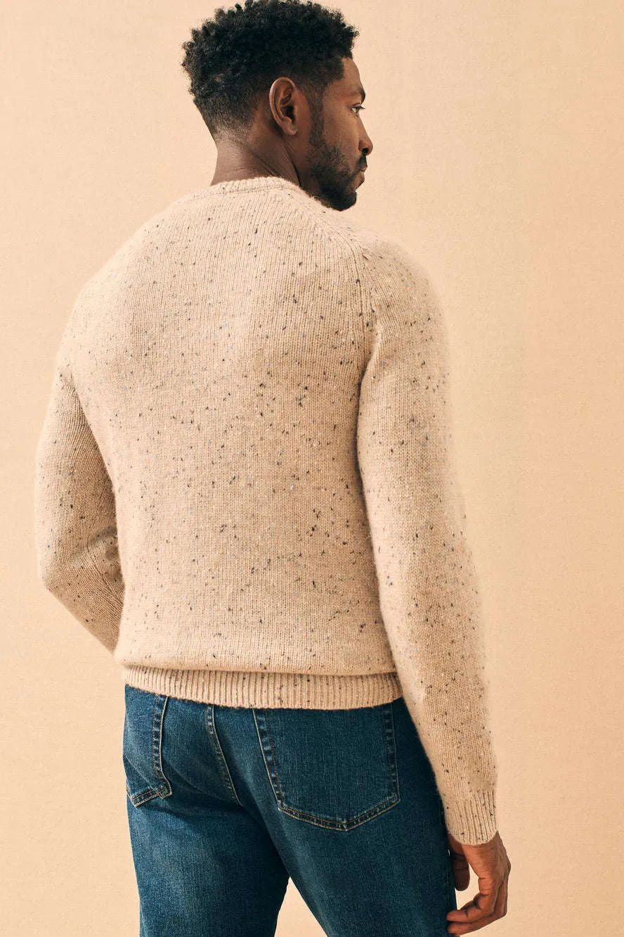 Faherty Donegal Wool Crew Sweater in Winter Dune