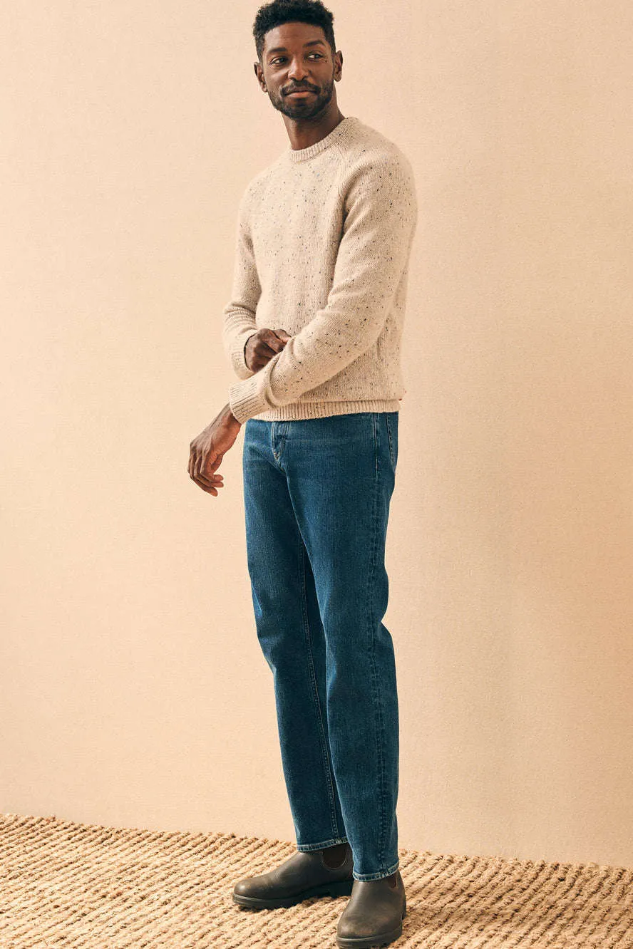 Faherty Donegal Wool Crew Sweater in Winter Dune