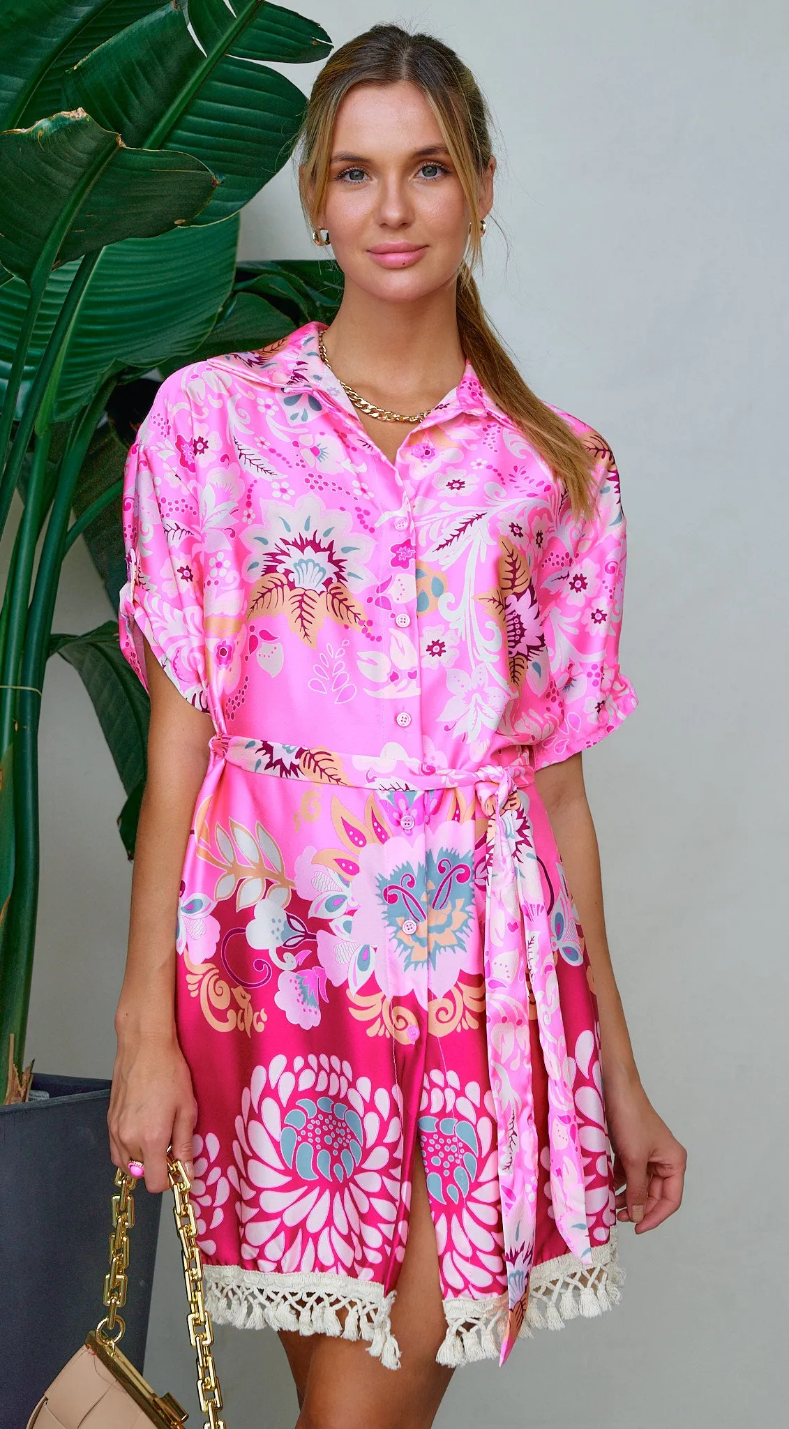 Floral Print Satin Midi Dress