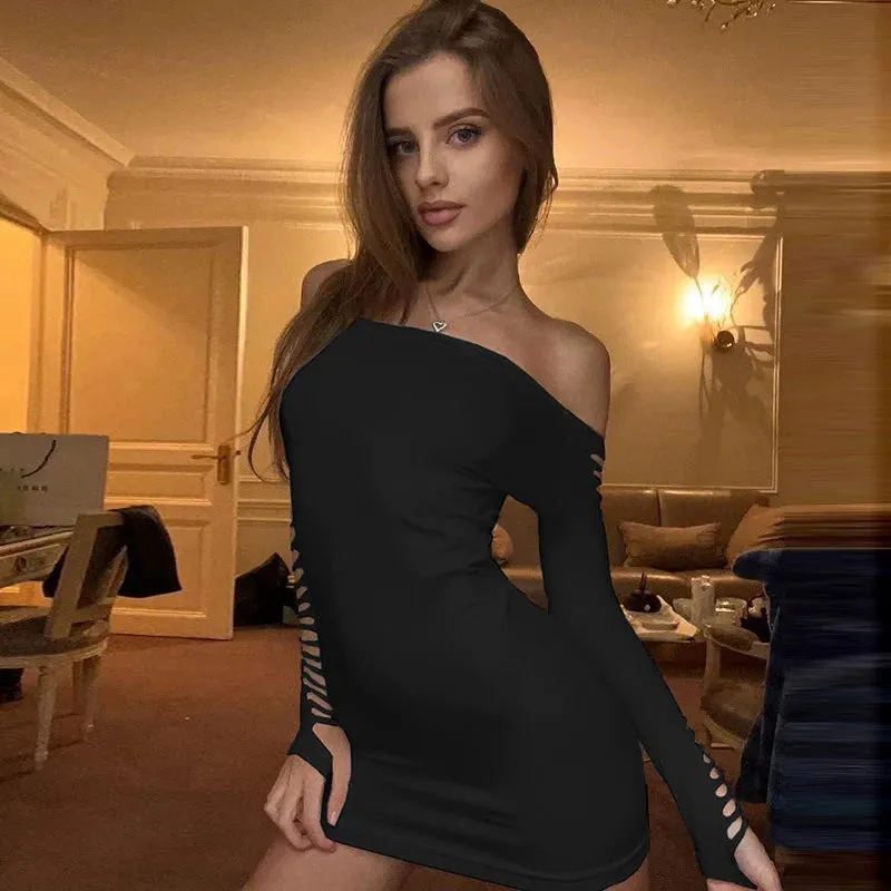 Flytonn-Christmas Outfits New Year's Eve Dress Night Out Club Dresses cute winter outfits Damaris Off-Shoulder Backless Dress