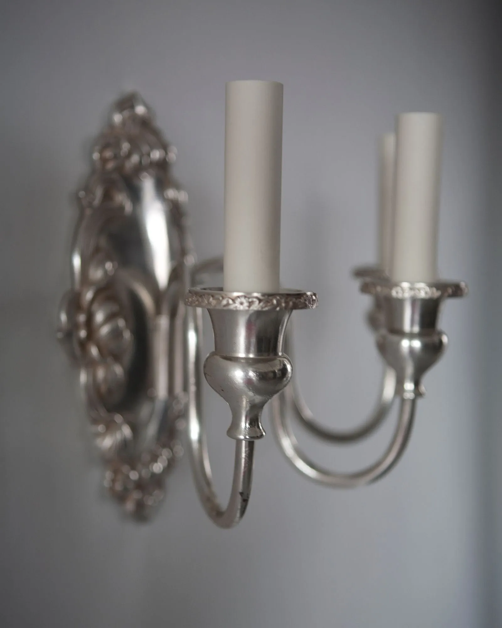 Foliate Silverplate Sconces by Sterling Bronze Co.