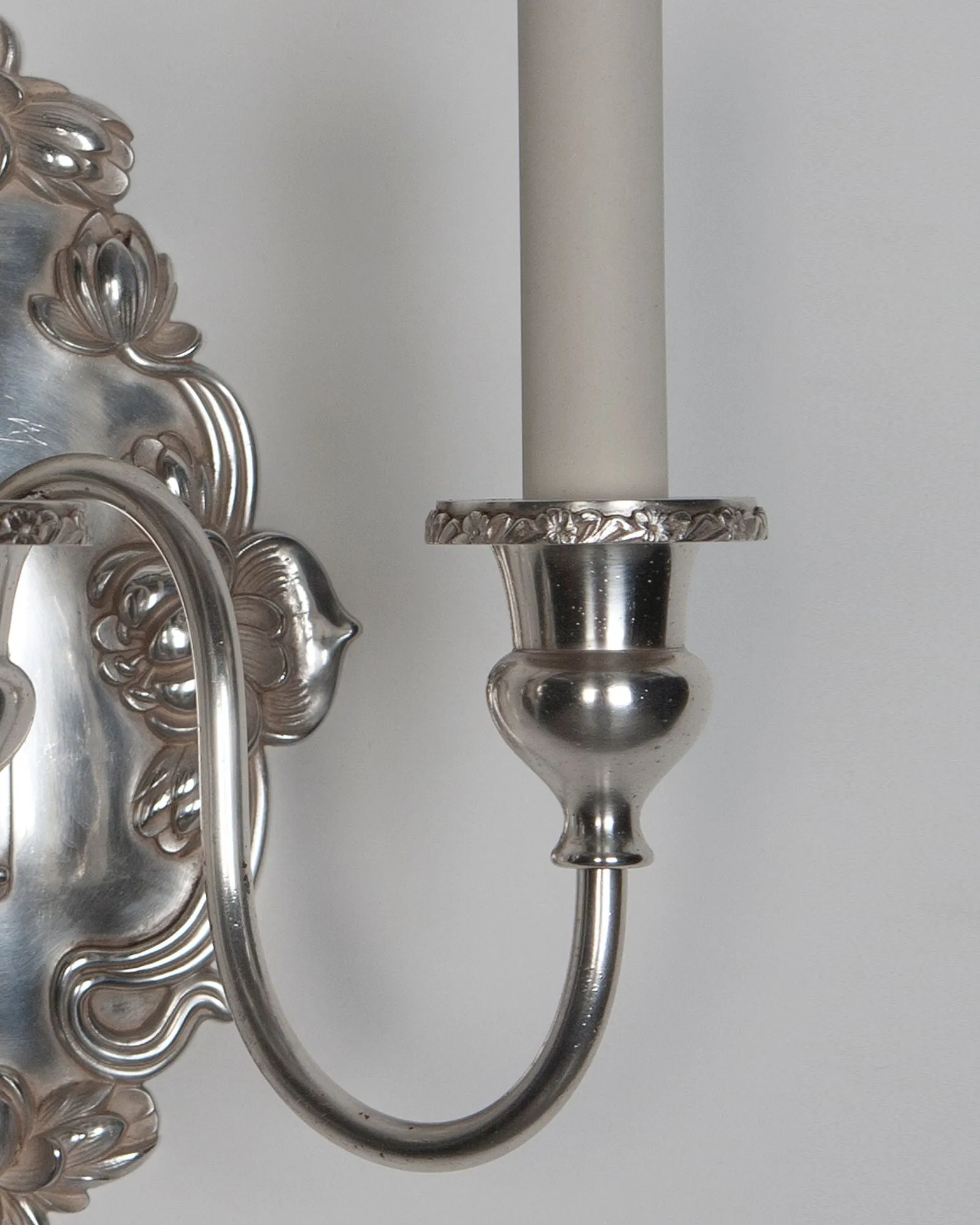 Foliate Silverplate Sconces by Sterling Bronze Co.