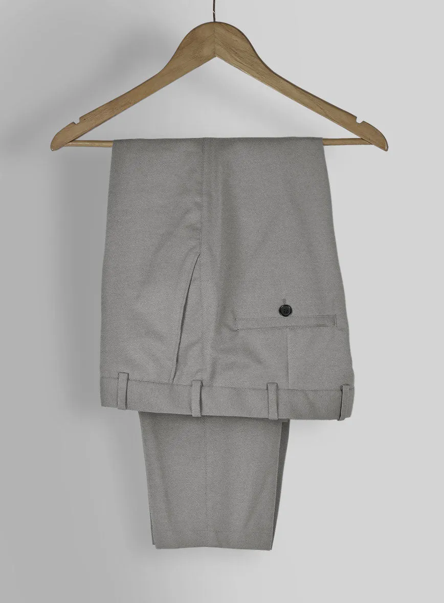 Gray Feather Cotton Canvas Stretch Pants