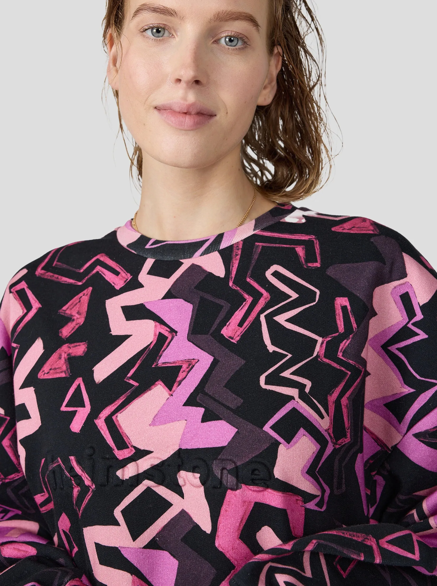 Harlem Jumper in Electrique printed fleece