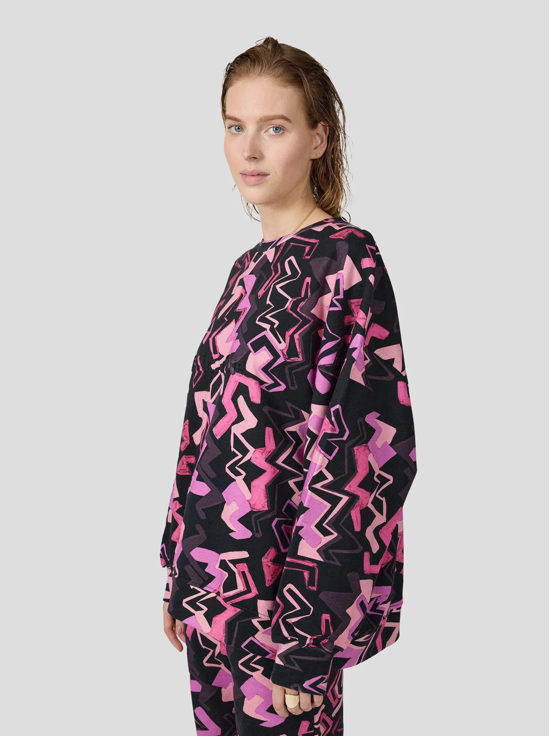 Harlem Jumper in Electrique printed fleece