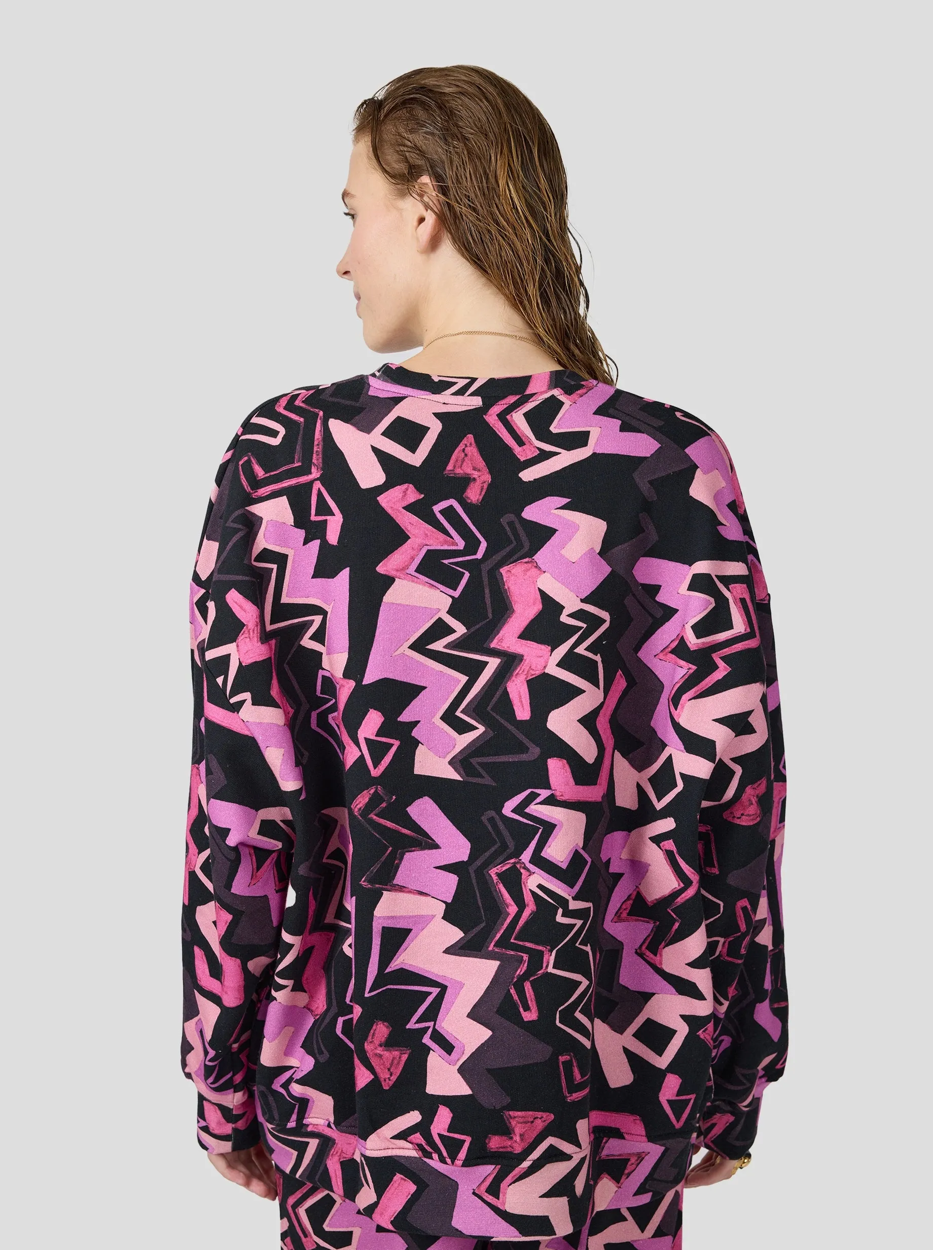 Harlem Jumper in Electrique printed fleece