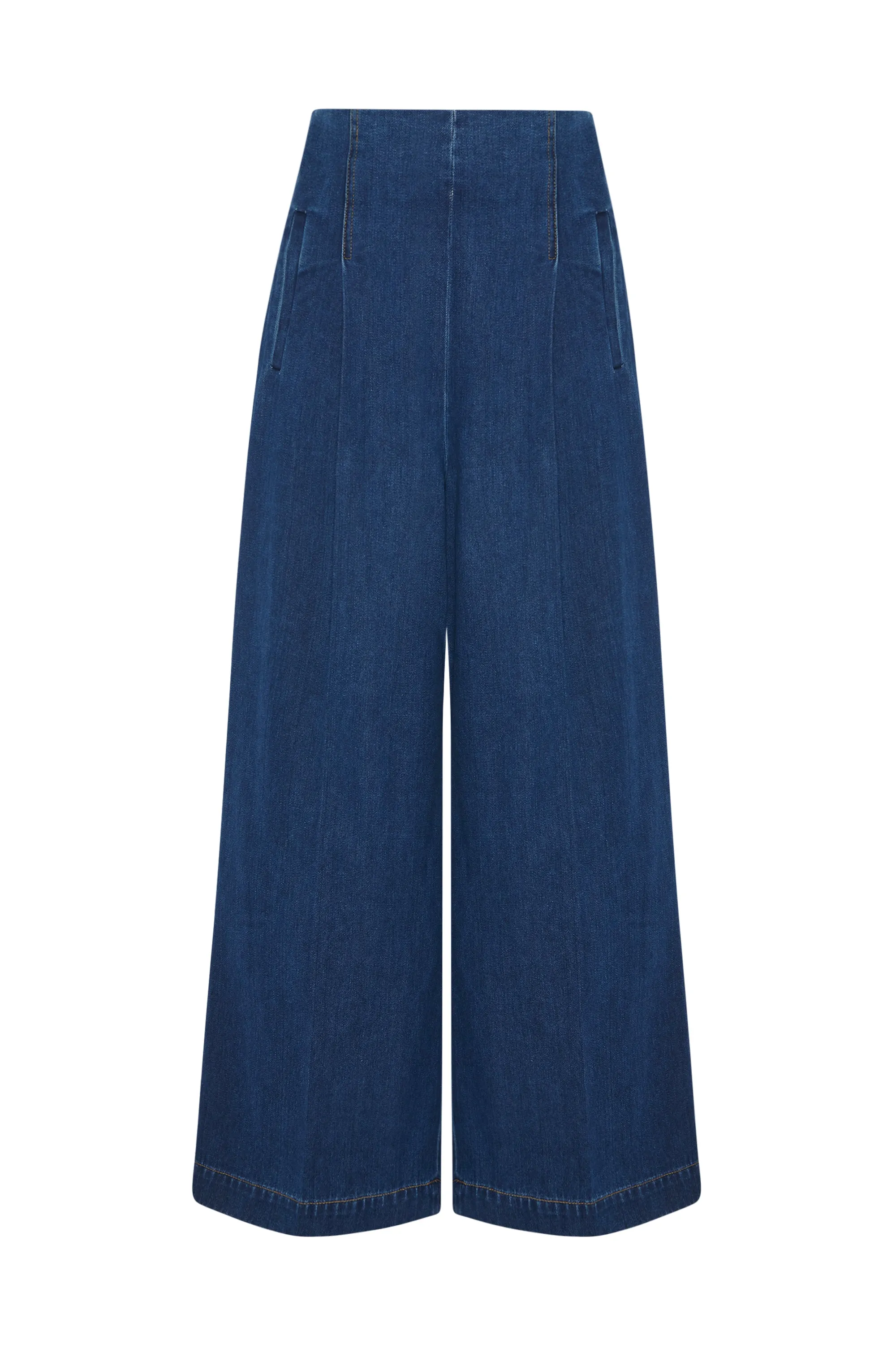 HIGH RISE WIDE LEG PANT - DENIM