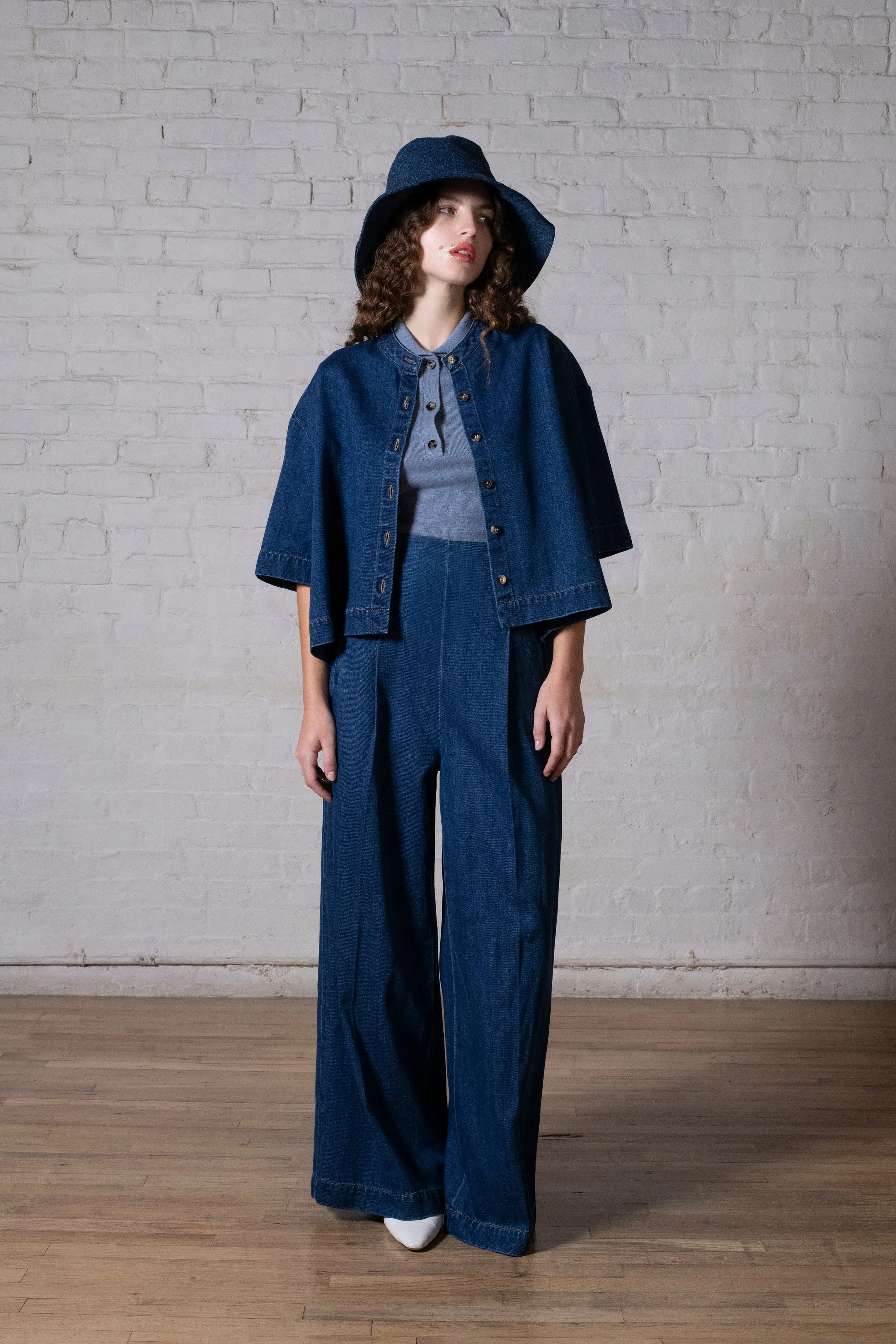 HIGH RISE WIDE LEG PANT - DENIM