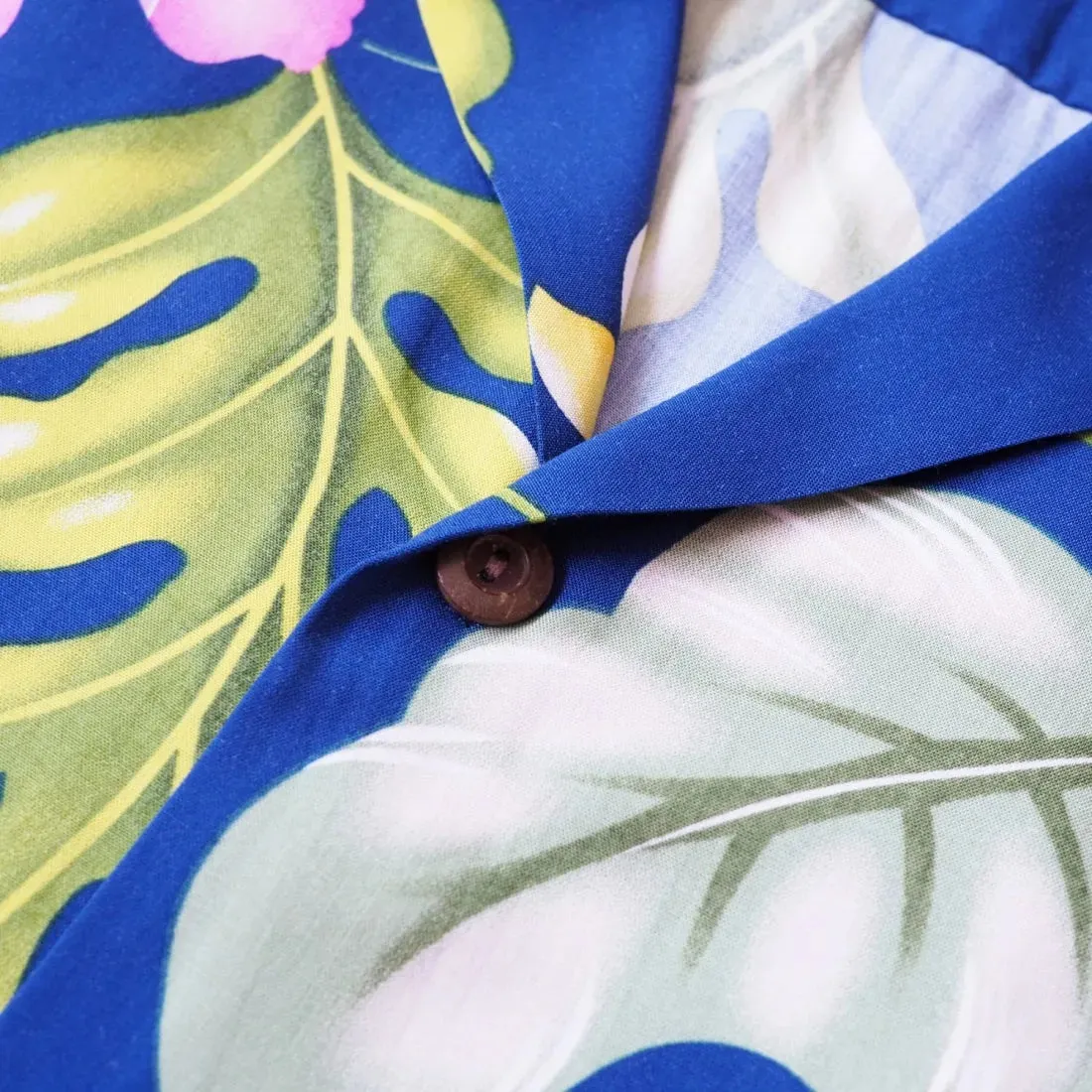 Honeymoon Royal Blue Hawaiian Rayon Shirt