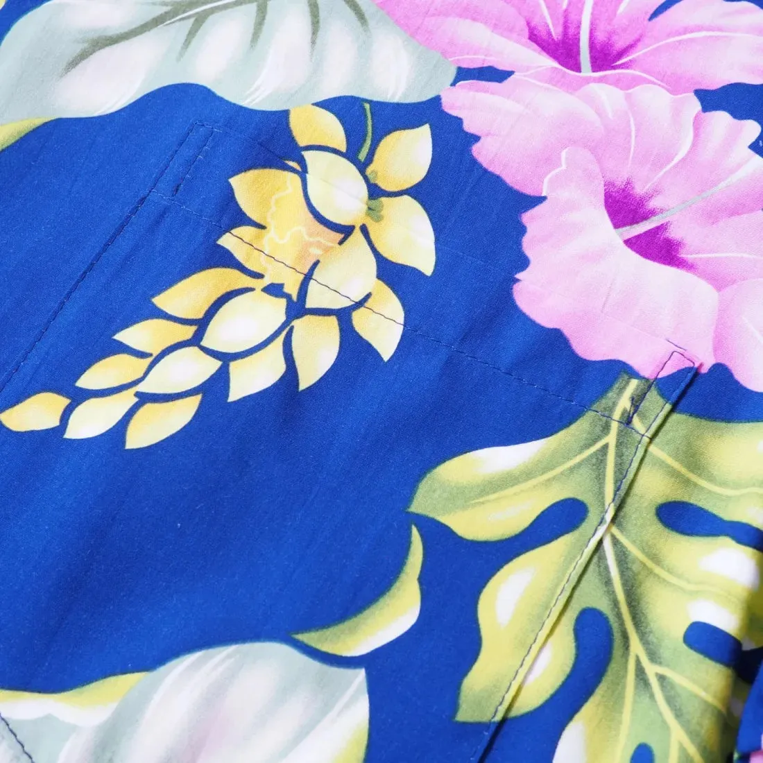 Honeymoon Royal Blue Hawaiian Rayon Shirt