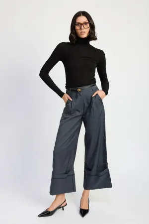 Hot Girl Executive Order Fold Over Wide Leg Slouch Pants