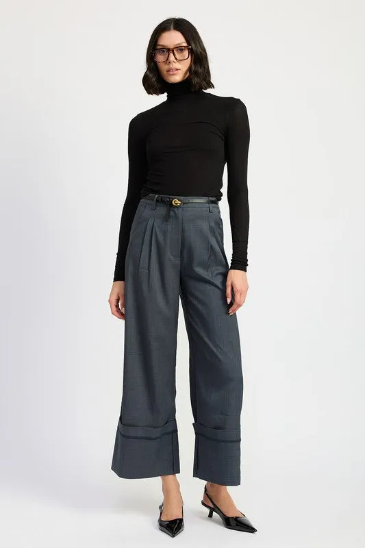 Hot Girl Executive Order Fold Over Wide Leg Slouch Pants