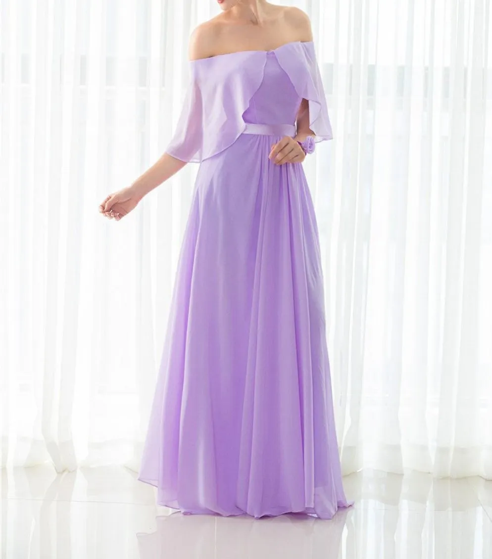 Lavender Chiffon Bridesmaids Dresses At Bling Brides Bouquet - Online bridal store