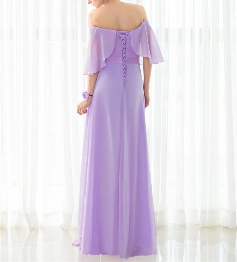 Lavender Chiffon Bridesmaids Dresses At Bling Brides Bouquet - Online bridal store