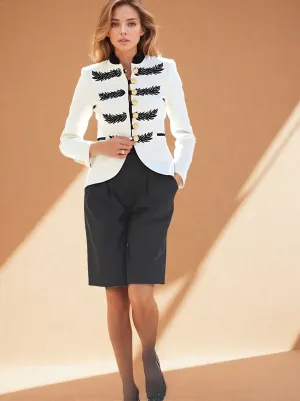 Élisabeth | Symmetrical Printed Slim-Fit Blazer