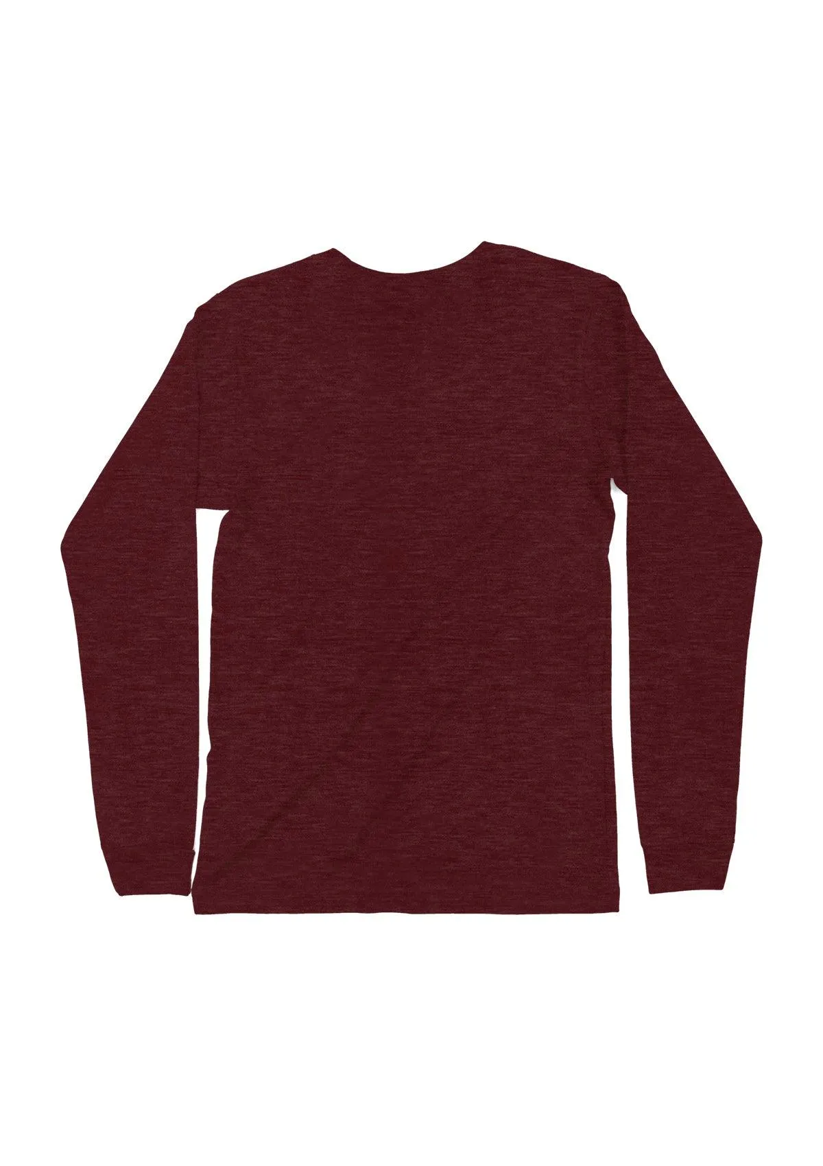 Men's Long Sleeve Crew Neck T-Shirt Maroon