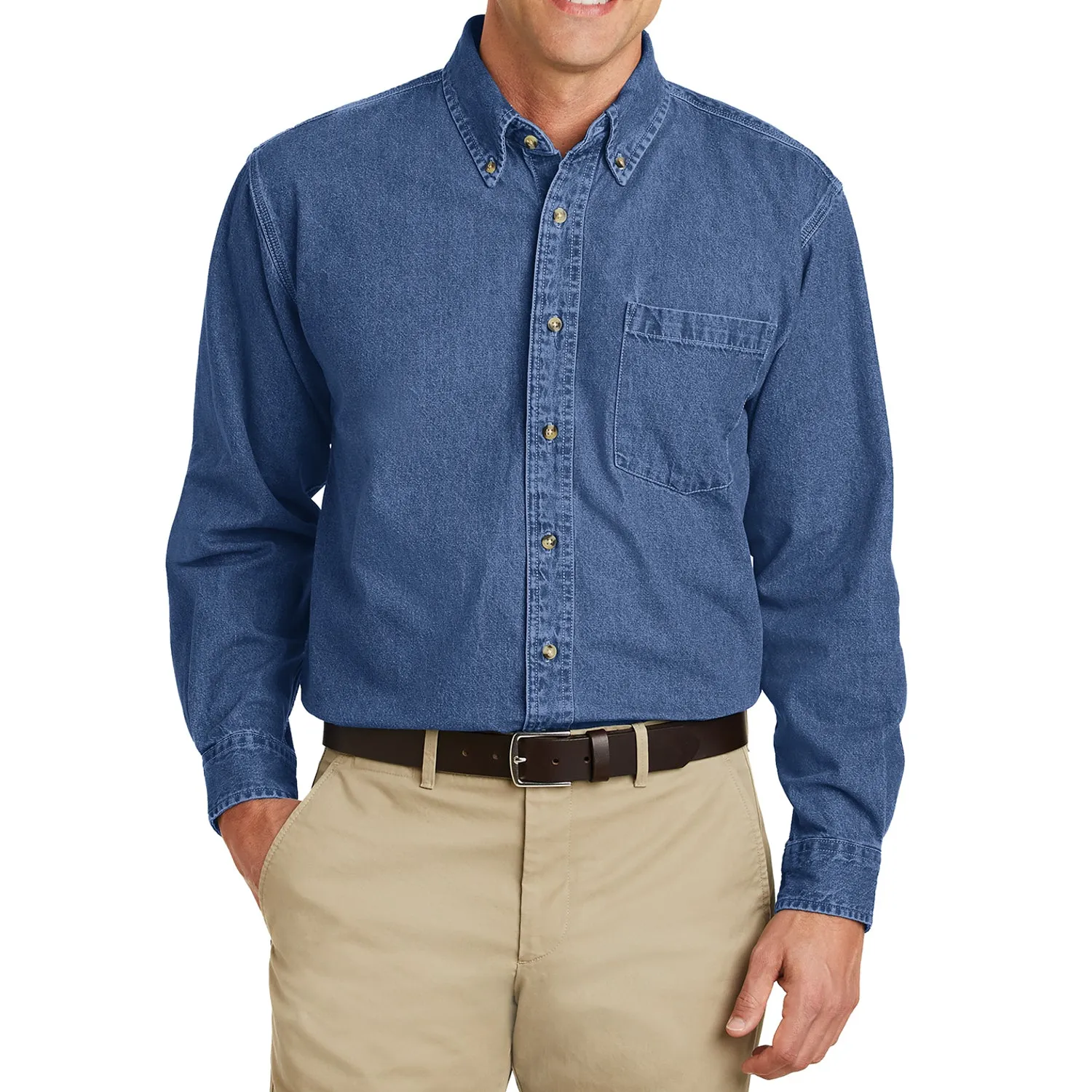 Men's Long Sleeve Heavyweight Denim Shirt