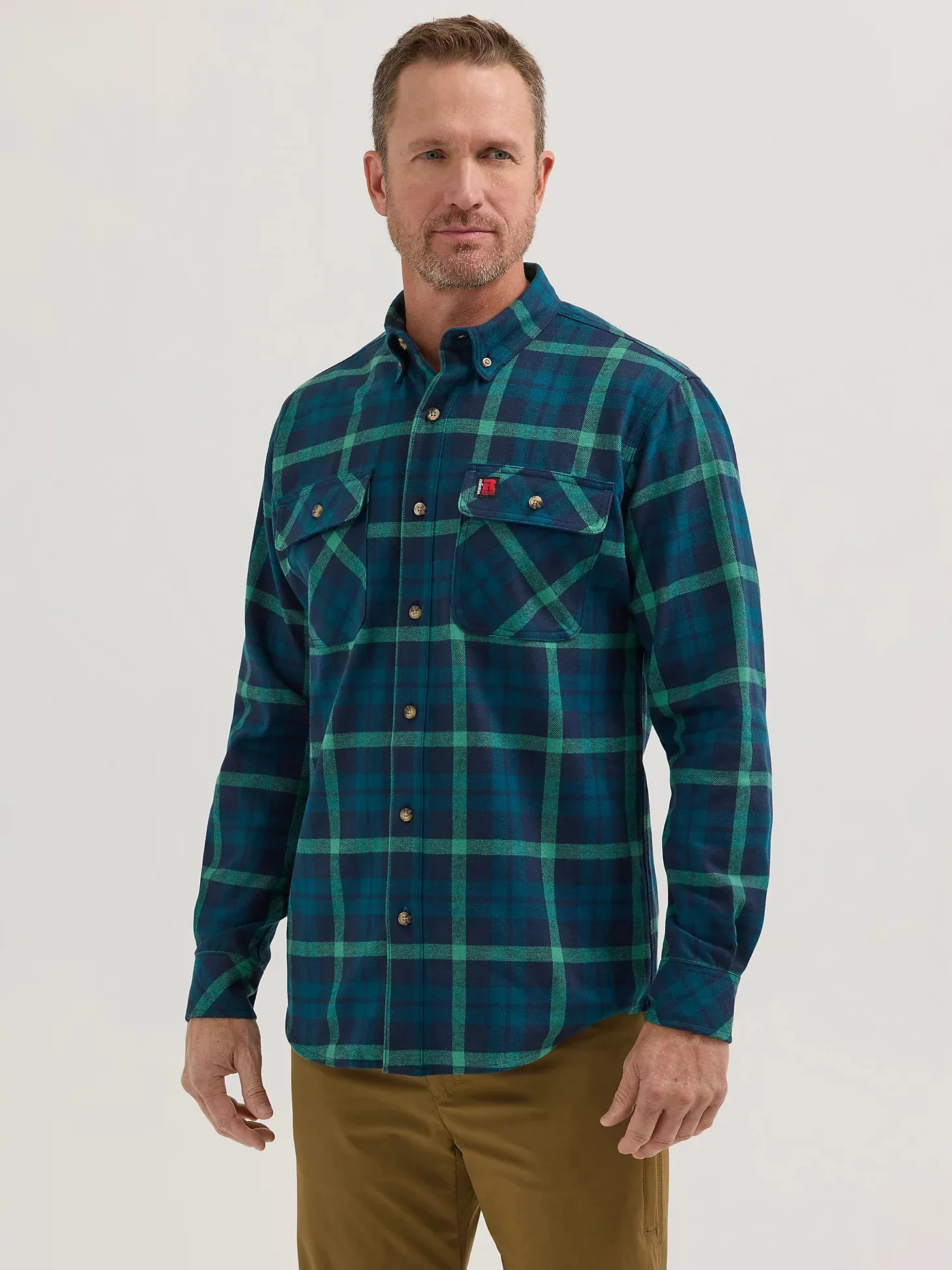 Men's Wrangler Foreman Flannel Long Sleeve Button Down Shirt