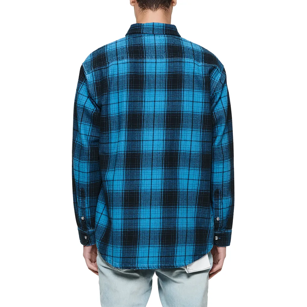 Over-dyed Flannel LS Shirt 'Blue'