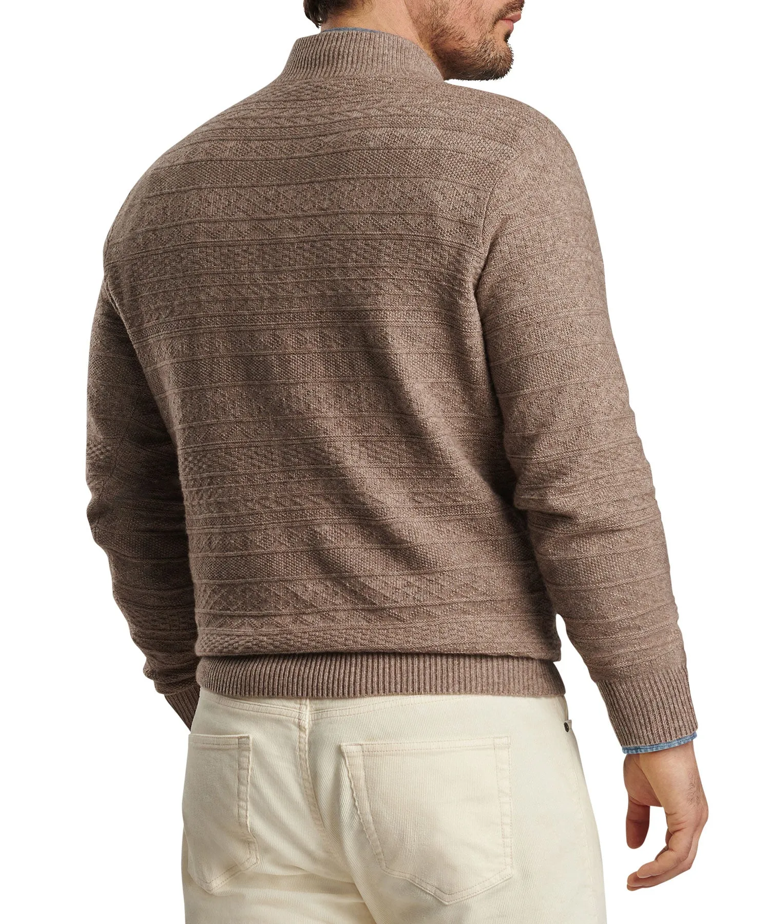 Peter Millar Crescent Texture Quarter Zip Pullover Sweater