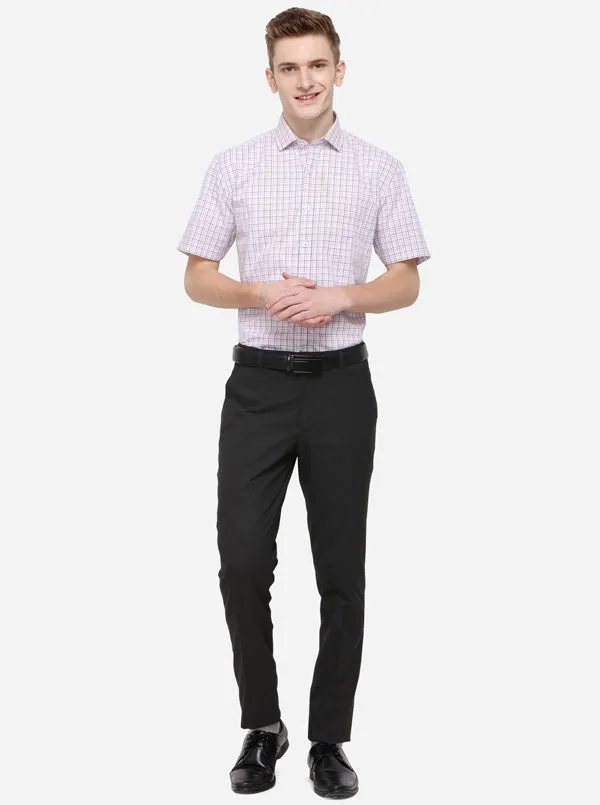 Pink Checked Regular Fit Formal Shirt | JadeBlue