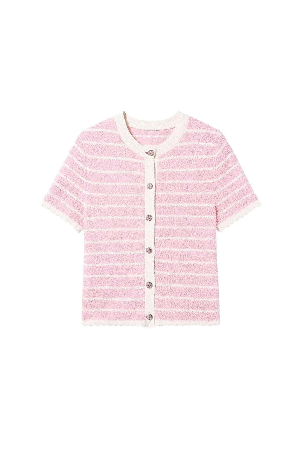 Pink Striped Cardigan