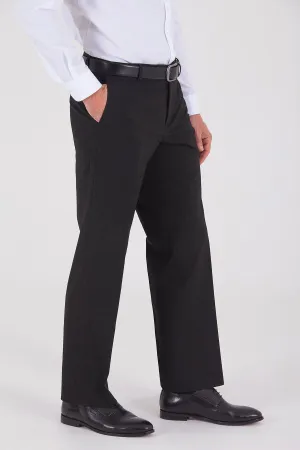 Regular Fit Side Pocket High Waist Black Dress Pants