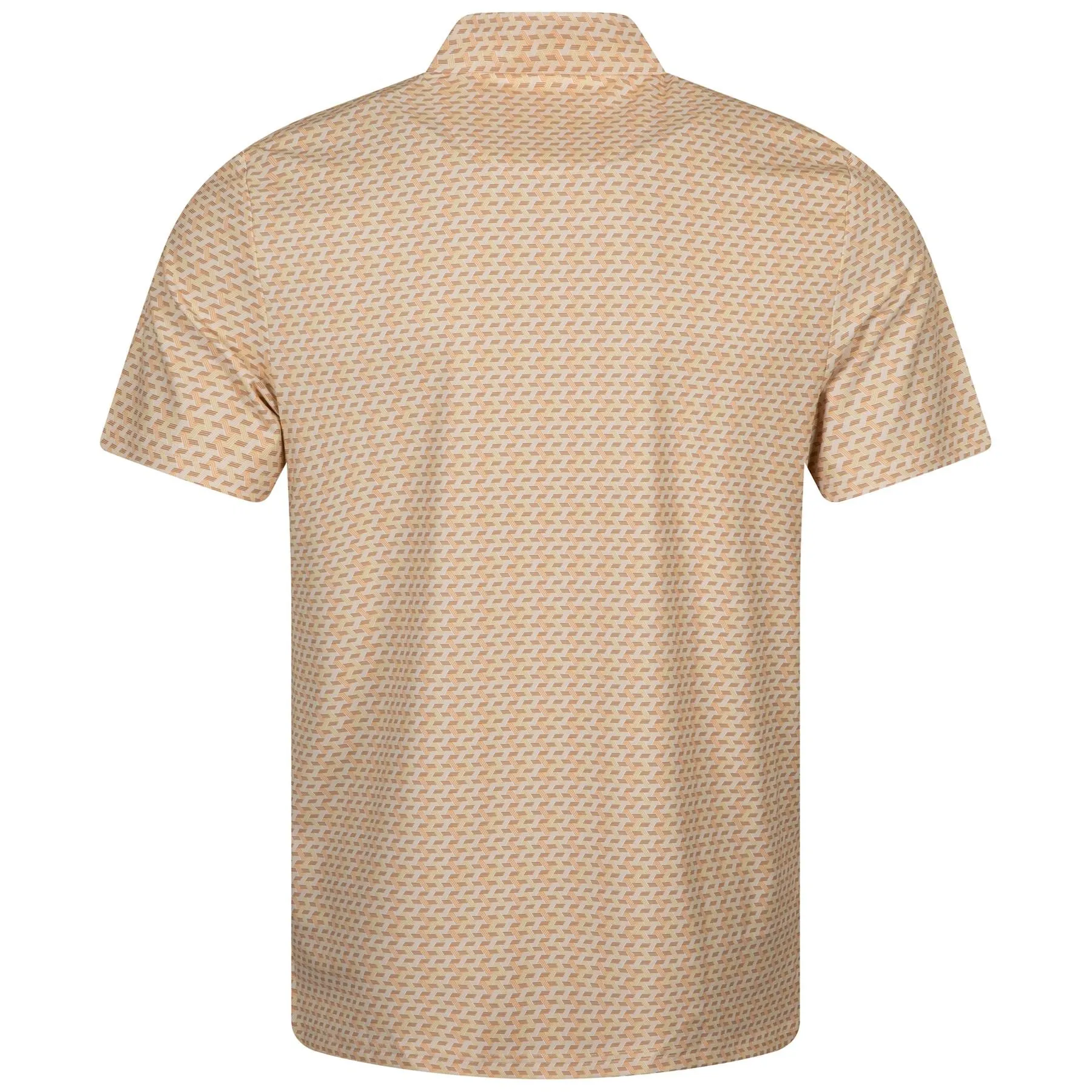 Retro Wave Pattern Print Golf Polo Warm Apricot - SS23