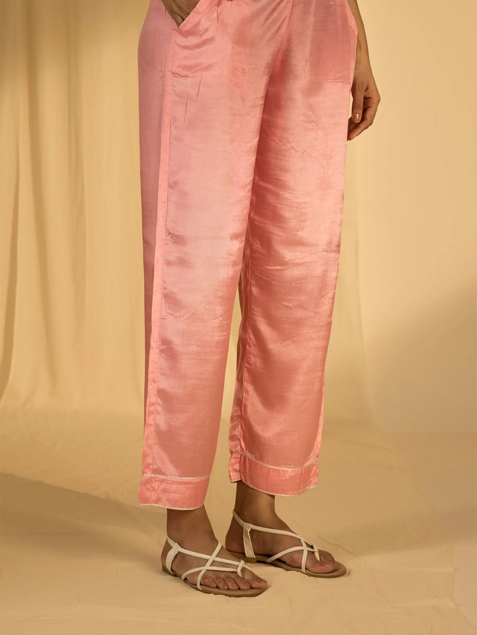 Rose Water Bamboo Silk Straight Pant