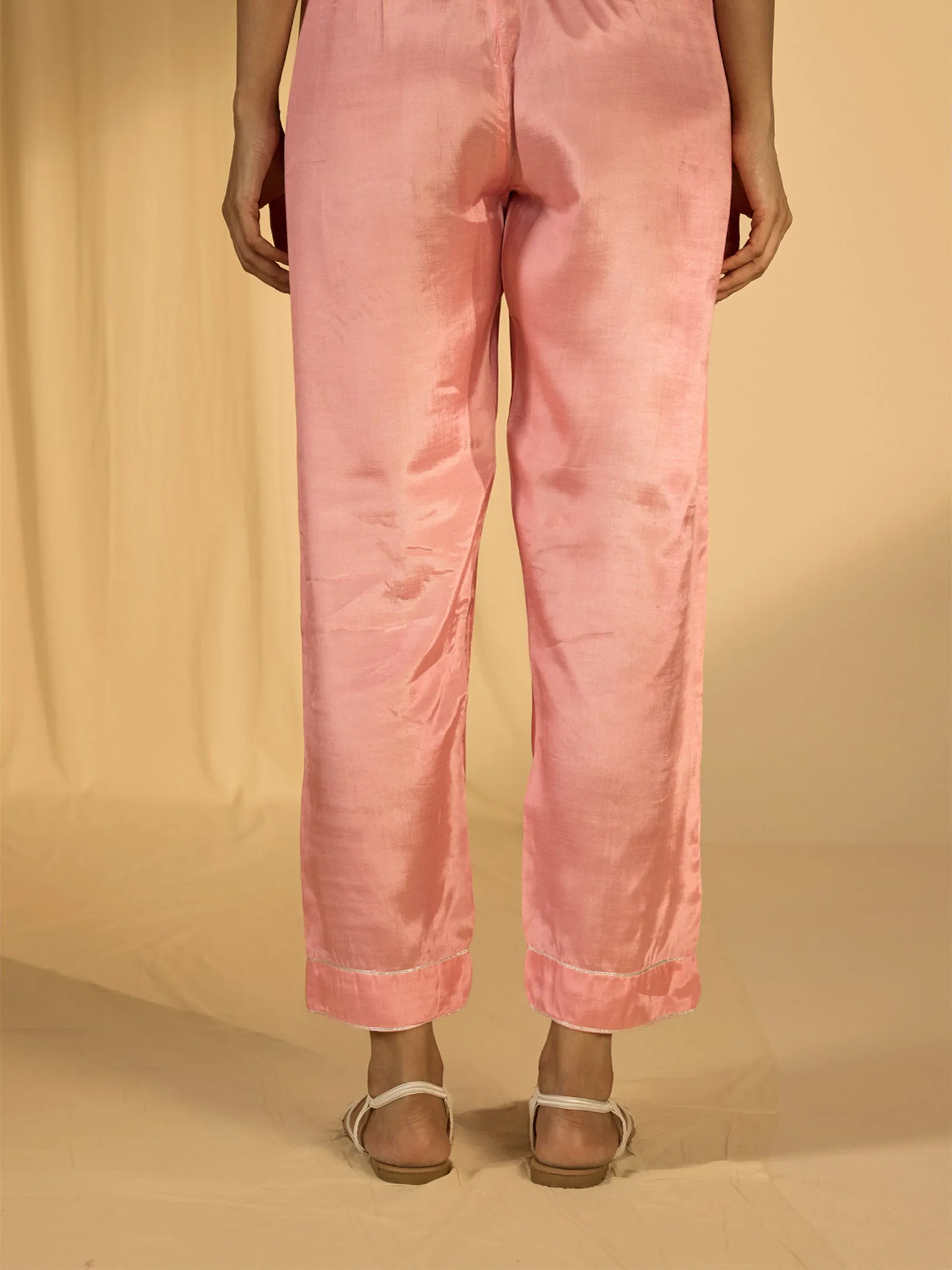 Rose Water Bamboo Silk Straight Pant