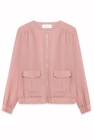 Silk Bomber: Silk Crepe De Chine Bomber Jacket