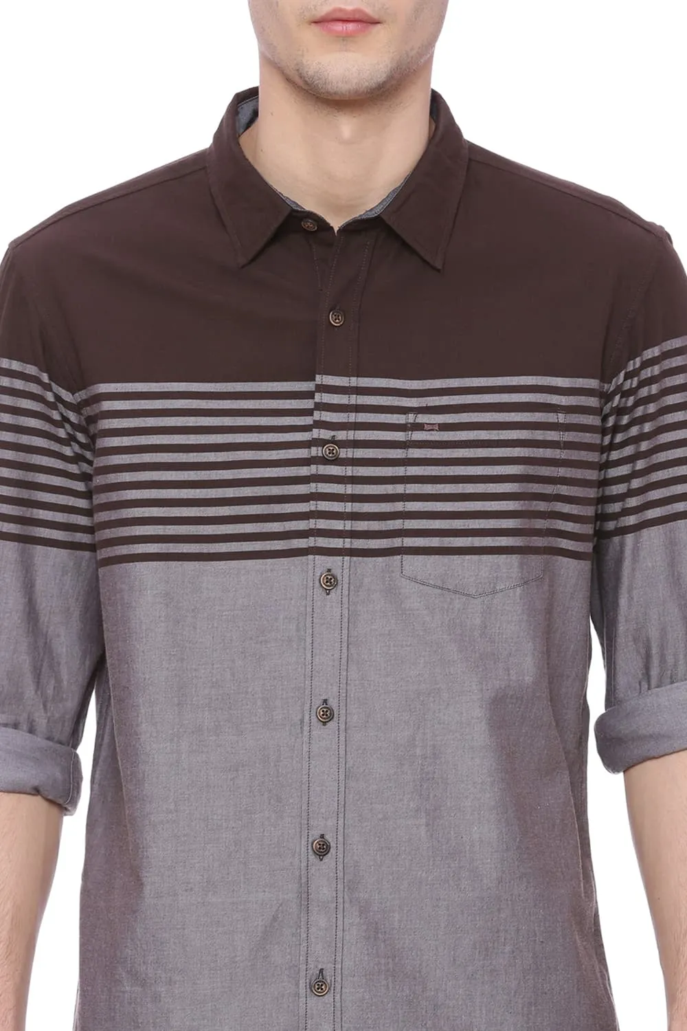 Slim Fit Engineered Stripe Shirt