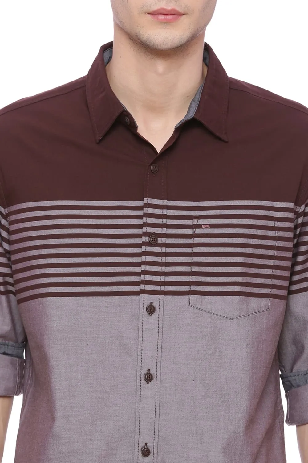 Slim Fit Engineered Stripe Shirt