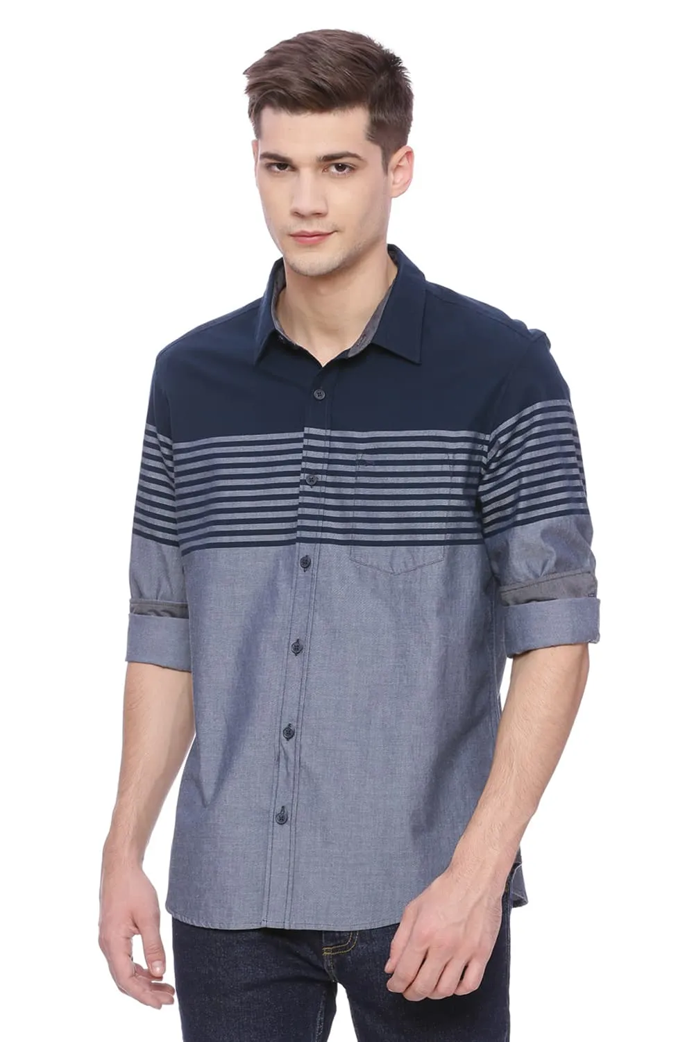 Slim Fit Engineered Stripe Shirt