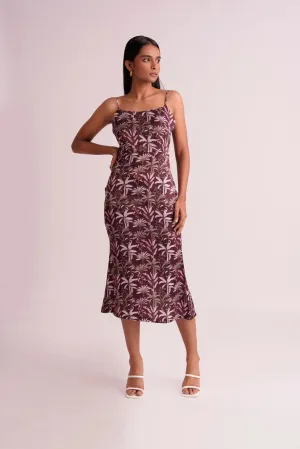 Slim fit Printed Women's evening Midi Dress